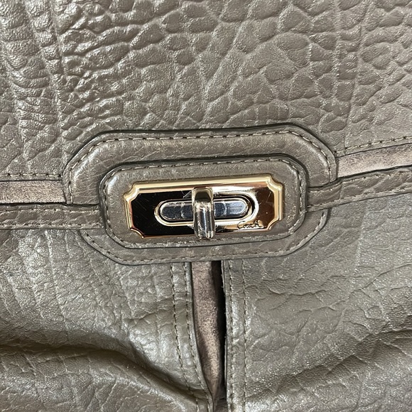 COACH hobo with gold details and toffany blue interior retail $495 - Picture 4 of 16